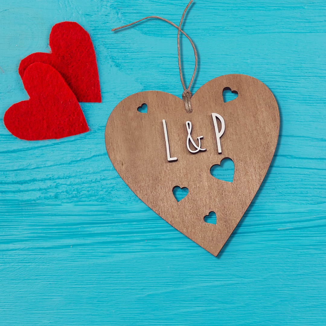 Corazón Personalizado de Madera San Valentín.