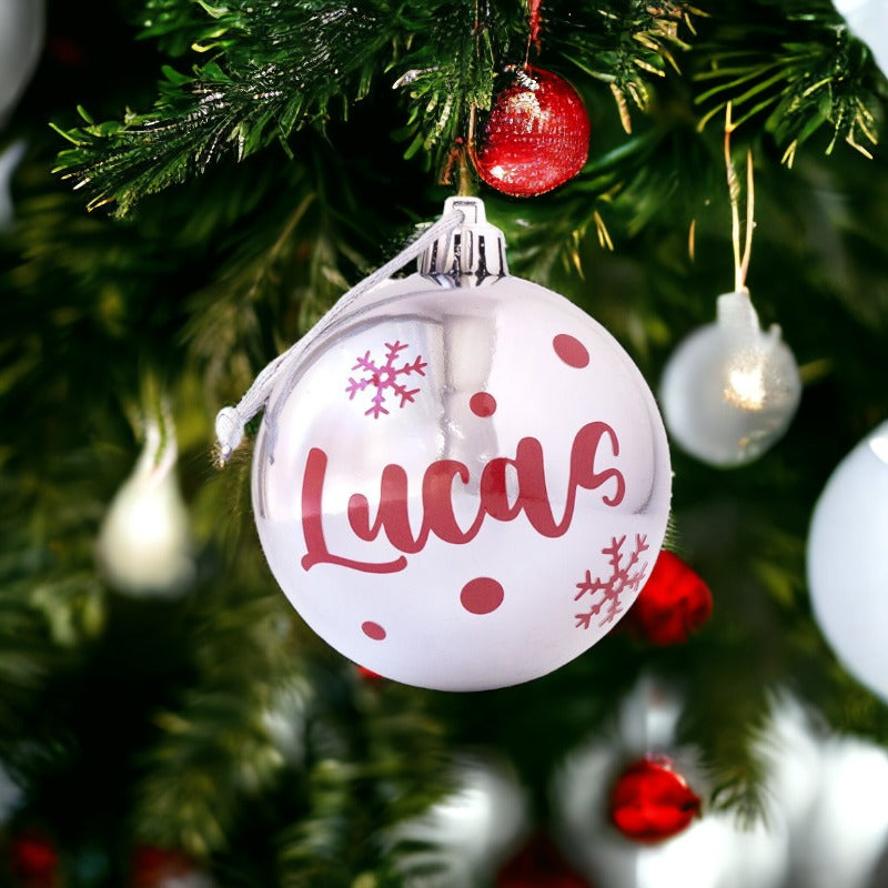 Bolas de Navidad Plata Personalizadas