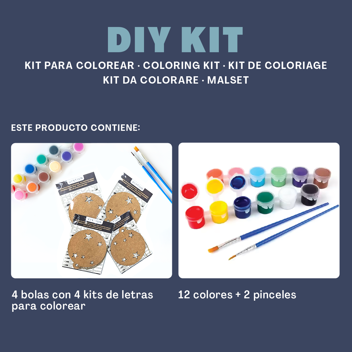 Kit para Colorear Infantil - Bolas de Navidad