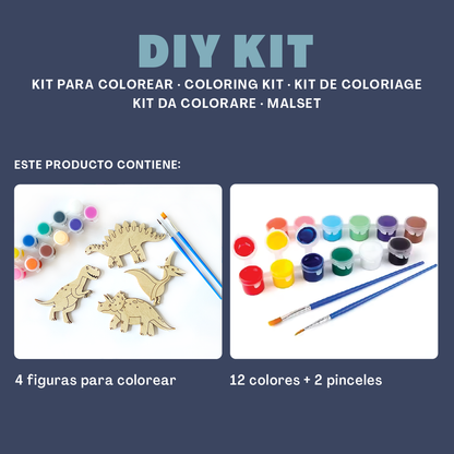 Kit para Colorear Infantil - Temática Dinosaurios