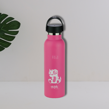 Botella Termo Personalizada Sport 600 ML Fucsia Dino