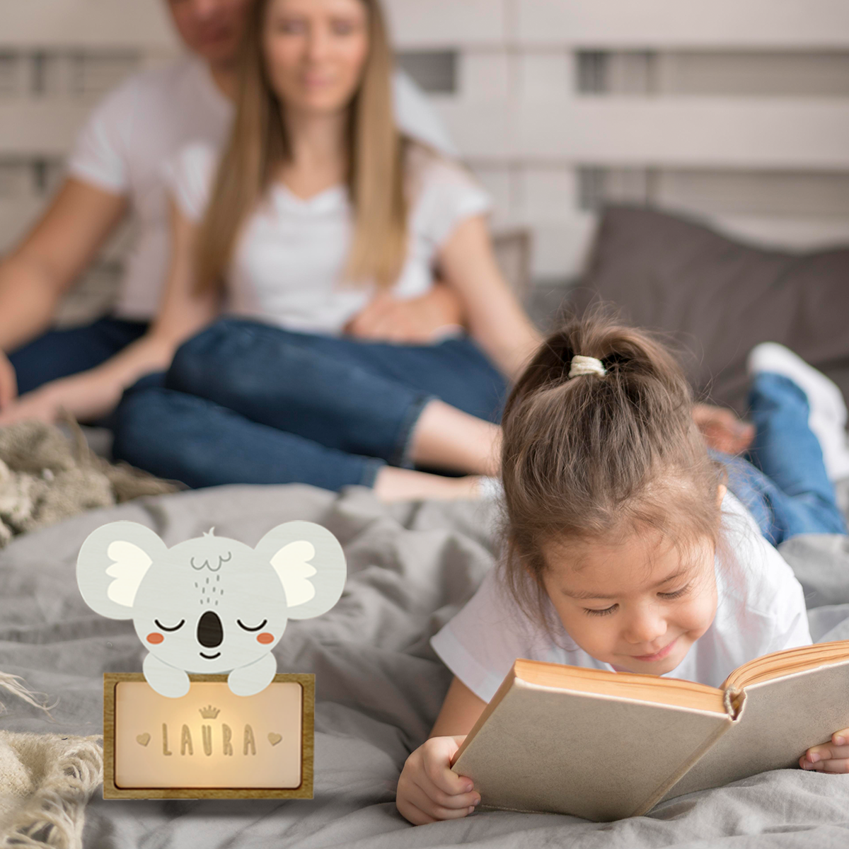 Lámpara Personalizada Infantil de Madera - Diseño Koala