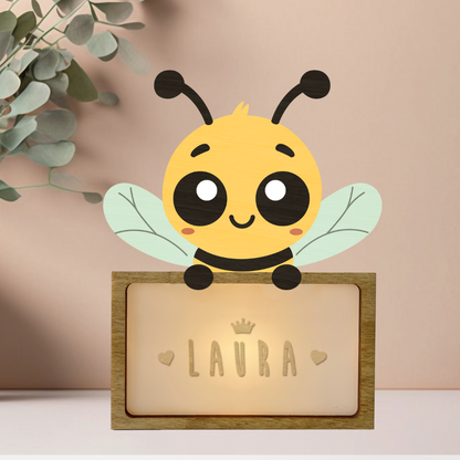 Lámpara infantil personalizada abeja