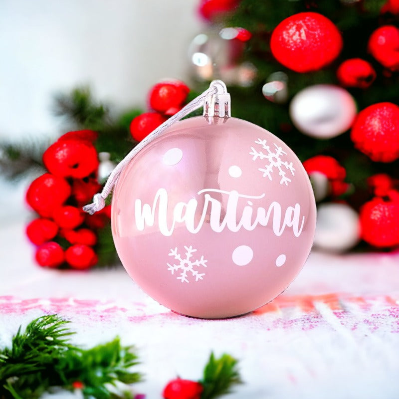 Bolas de Navidad Rosa Perla Personalizadas