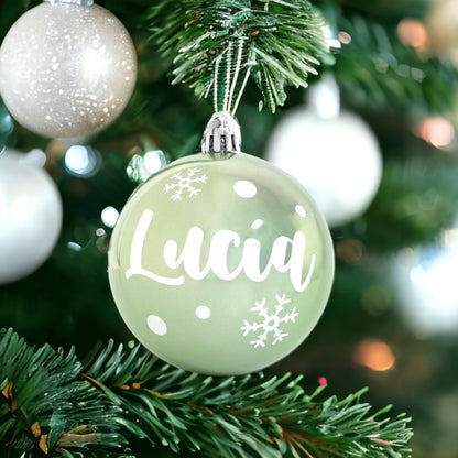 Bolas de Navidad Verde Perla Personalizadas