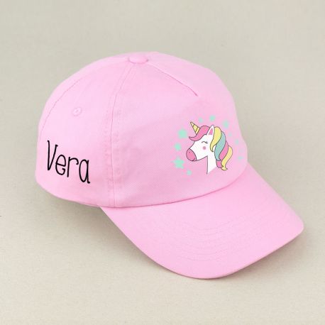 Gorra infantil personalizada - Rosa con unicornio