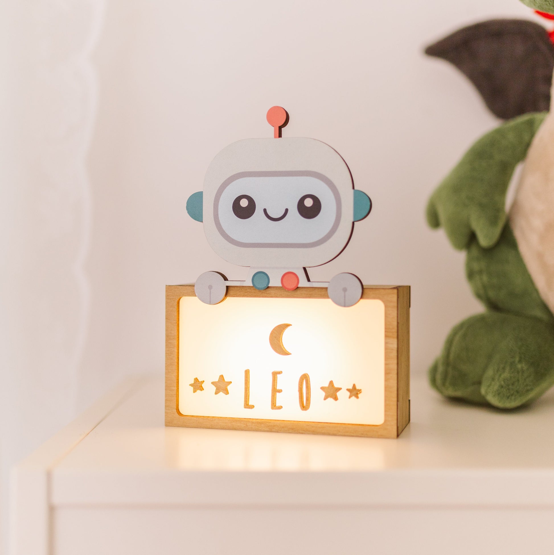 lampara personalizable infantil robot