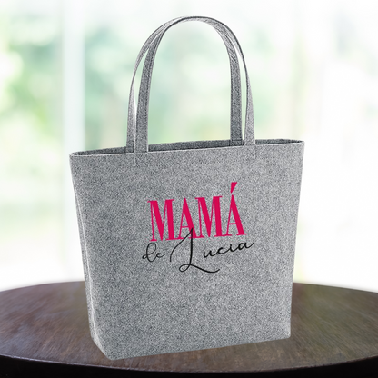 Bolso Shopper Fieltro Personalizado Gris Mami + Nombres