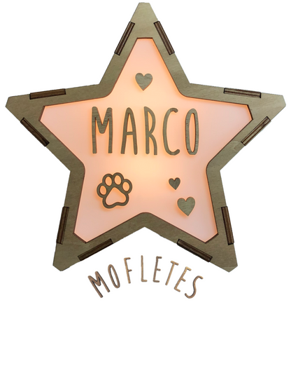 Lámpara Personalizada Perrito Corazones