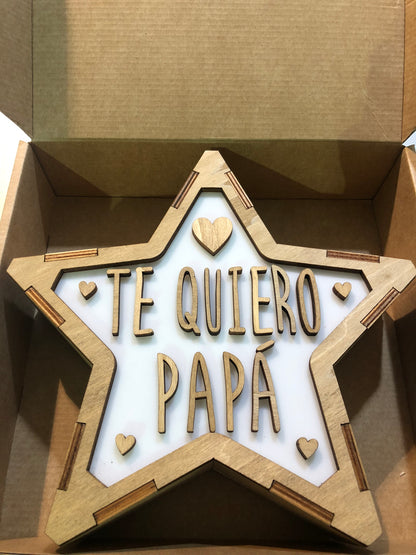 Lámpara de mesita de noche  TE QUIERO PAPÁ - Día del Padre