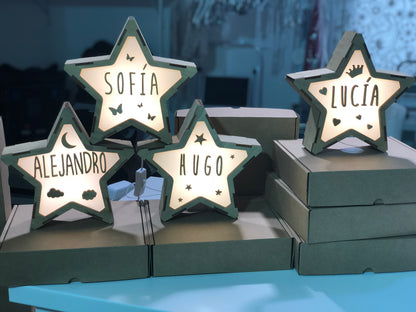 Lámpara Personalizada 2 Nombres-Estrellas