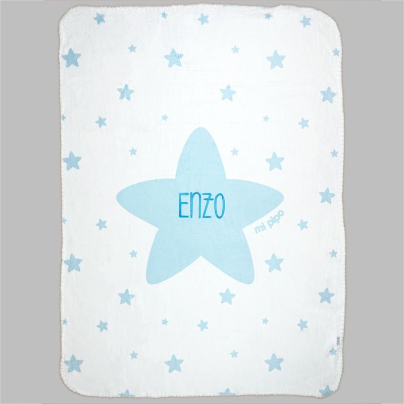 Arrullo Personalizado Estrellas Azul Tacto Terciopelo