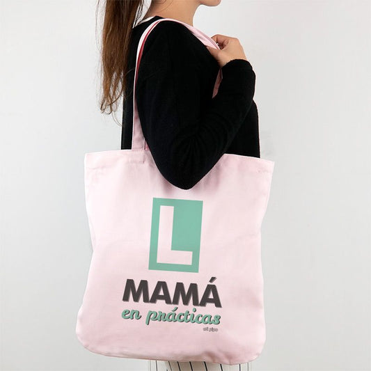 Bolso de Tela Personalizado Mamá en Prácticas "L" Verde