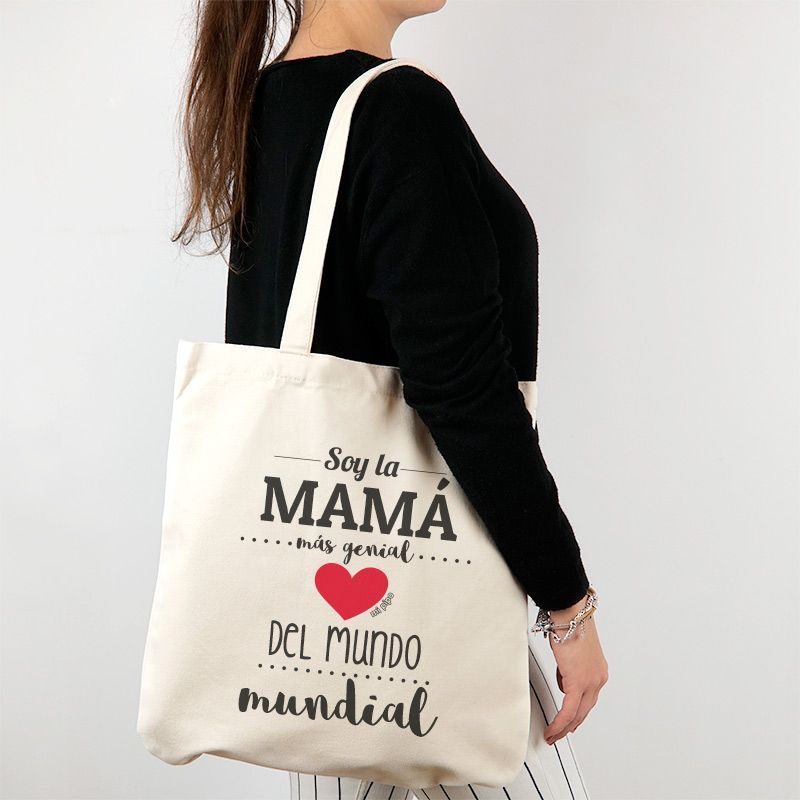 Bolso de Tela Personalizado Soy la Mamá más genial del Mundo Mundial