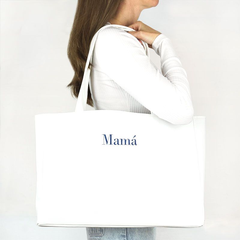 Bolso Shopper Polipiel Blanco Personalizado