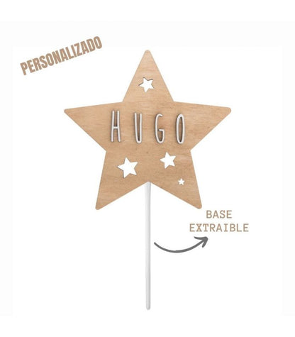 Topper Personalizado para Tartas - Estrella pequeño