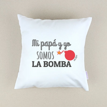 Cojín Personalizado Papá y yo somos la bomba