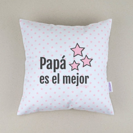 Cojín Personalizado rosa Papá es el mejor