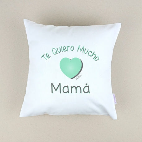 Cojín Personalizado menta Te quiero mucho mamá