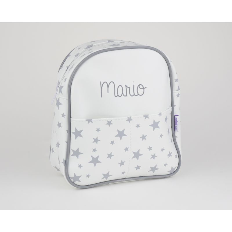 Mochila Personalizada Gris Estrellas