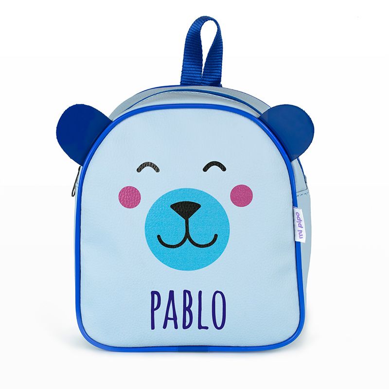 Mochila Infantil Personalizada Osito Azul