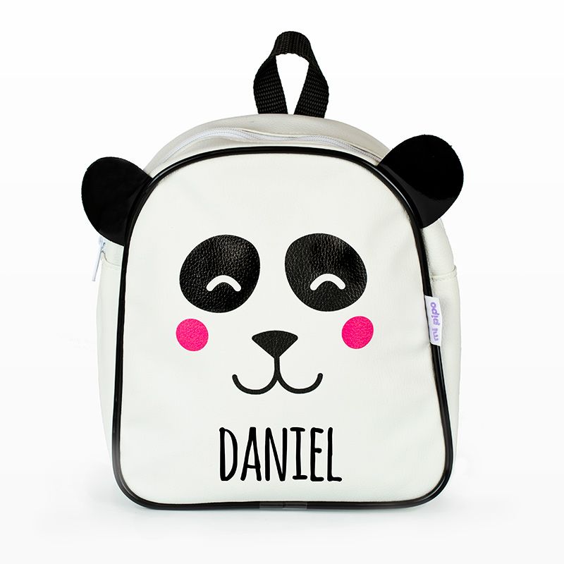 Mochila Infantil Personalizada Panda Blanco