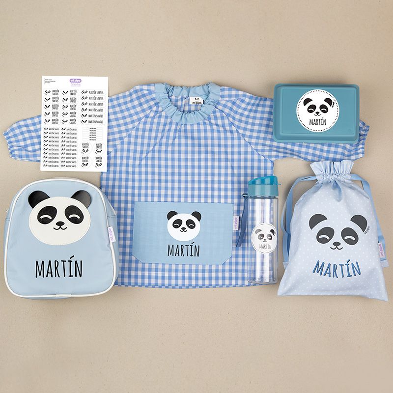 Pack Cole Personalizado Babi Panda Azul